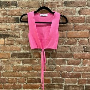 ❌SOLD❌Zara front tie knit top